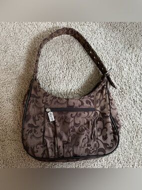 Brown Patterned Shoulder Bag.